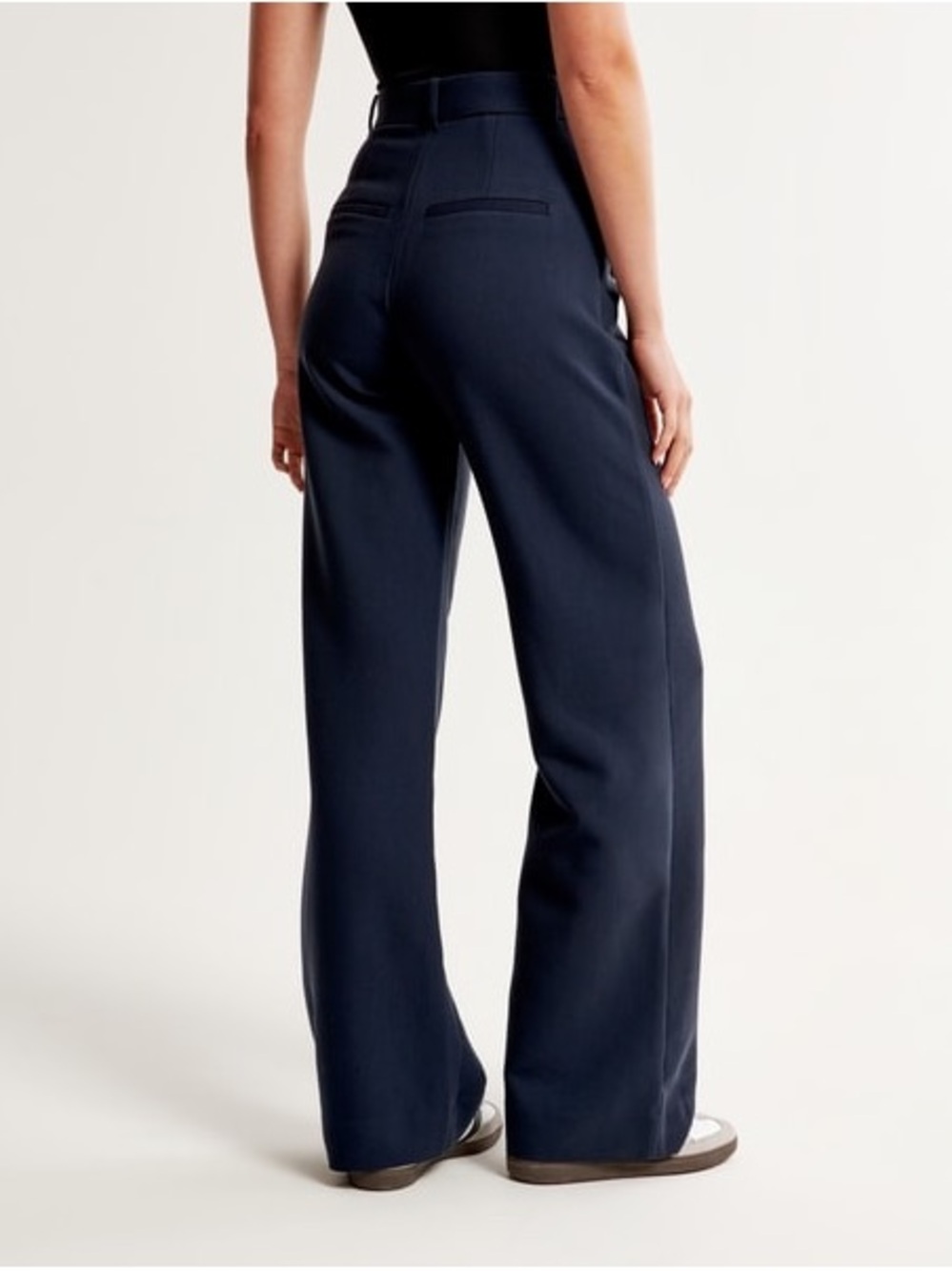Abercrombie & Fitch Sloane Tailored Wide-leg Pants in Navy Size 27 short - Picture 5 of 8